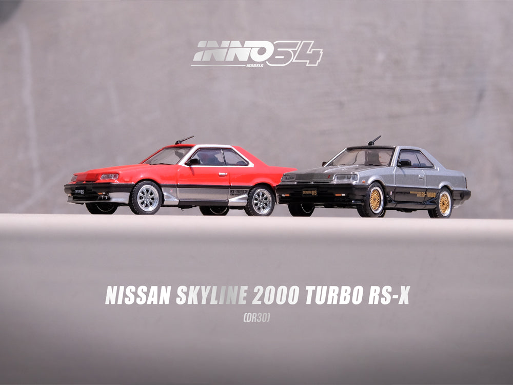 Inno64 Nissan Skyline 2000 Turbo RS-X DR30 Red/Silver - Diecast Toyz Australia