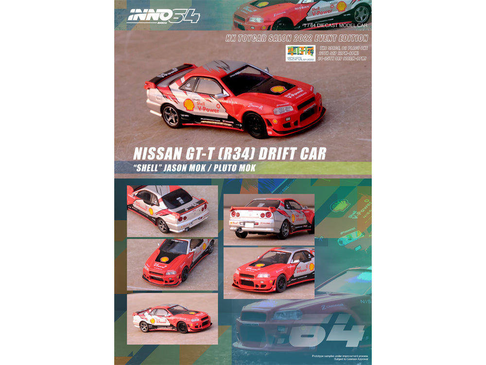 Inno64 Nissan Skyline R34 GTT Drift Car "Shell" HK Toycar Salon 2022 Event Edition - Diecast Toyz Australia