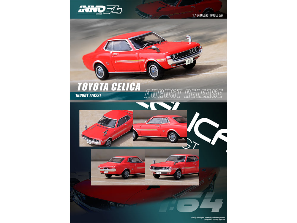 Inno64 Toyota Celica 1600GT TA22 Red - Diecast Toyz Australia