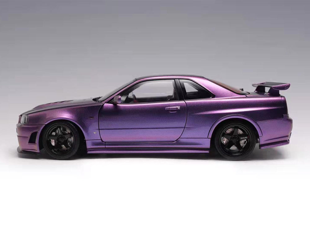 MotorHelix 1/18 Nissan Skyline GTR R34 Z Tune Midnight Purple - Diecast Toyz Australia