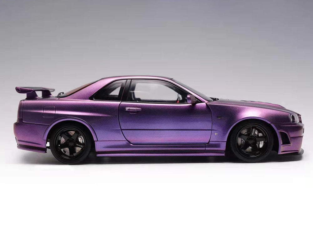 MotorHelix 1/18 Nissan Skyline GTR R34 Z Tune Midnight Purple - Diecast Toyz Australia