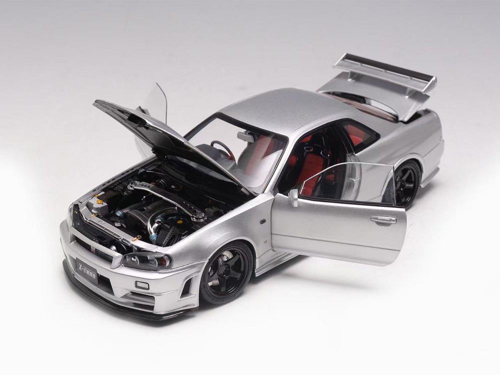 MotorHelix 1/18 Nissan Skyline GTR R34 Z Tune Silver - Diecast Toyz Australia