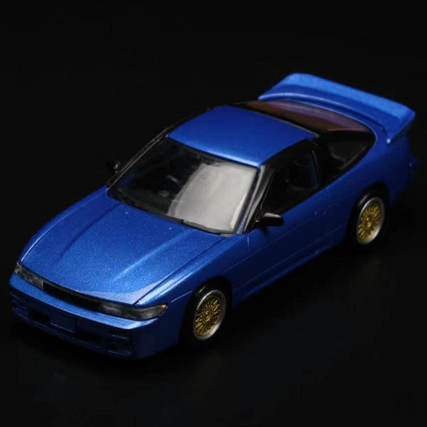 PEAKO 1/64 日産 シルエイティ RPS13 S13 イニシャルD Peako 1/64 Nissan Silvia RPS13 with Openable Bonnet Blue | Diecast
