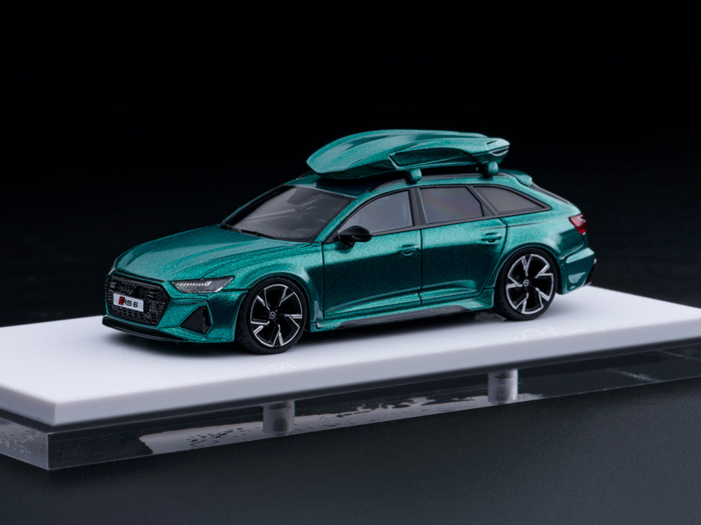 Refine Emotion 1/64 Audi RS6 Advant RS with Roof Box in Peacock Green - Diecast Toyz Australia