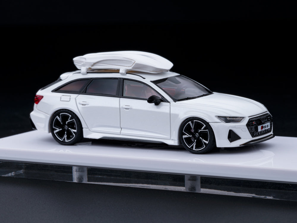 Refine Emotion 1/64 Audi RS6 Advant RS with Roof Box in Pearl White - Diecast Toyz Australia