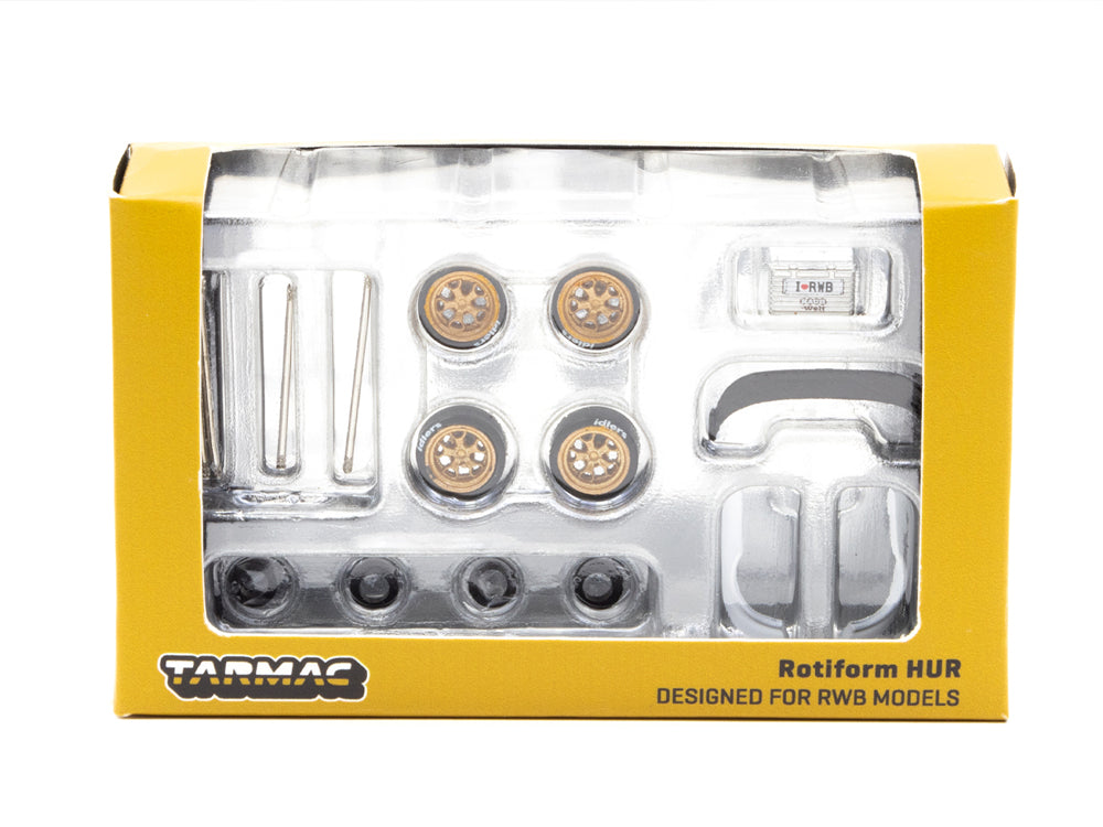 Tarmac Works 1/64 Accessories Set for RWB - Rotiform HUR Wheels Gold - Diecast Toyz Australia