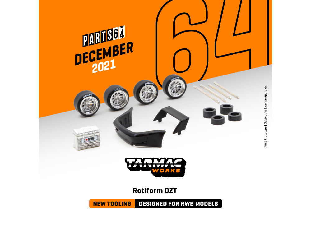Tarmac Works 1/64 Accessories Set for RWB - Rotiform OZT Silver - Diecast Toyz Australia