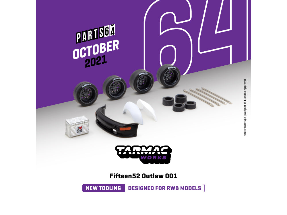 Tarmac Works 1/64 Accessories Set for RWB - Fifteen52 Outlaw 001 Black - Diecast Toyz Australia