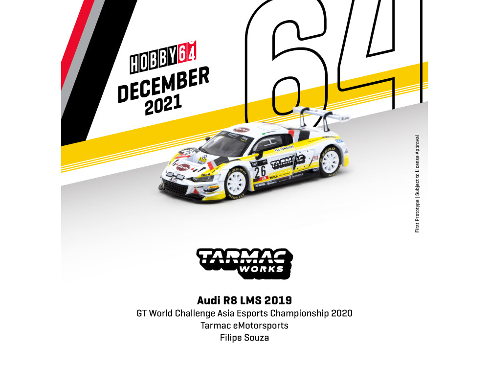 Tarmac Works 1/64 Audi R8 LMS GT World Challenge Asia Esports Champ 2019 - Diecast Toyz Australia