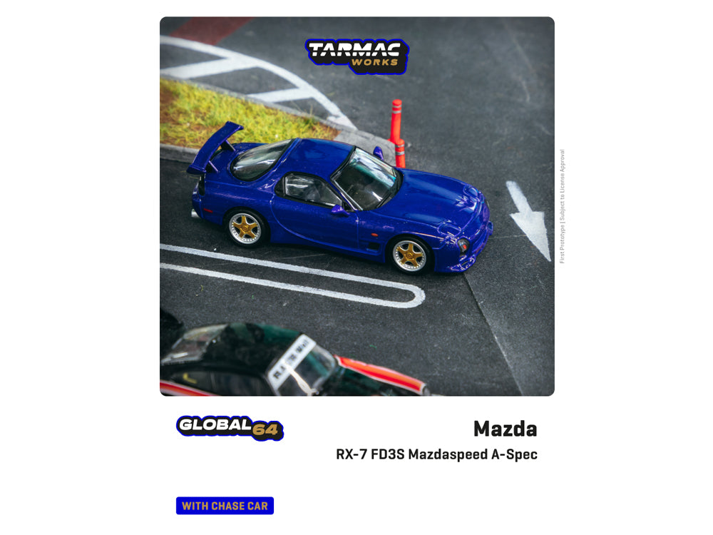 Tarmac Works 1/64 Mazda RX7 FD3S Mazdaspeed A-spec Chaste Innocent Blue Mica - Diecast Toyz Australia